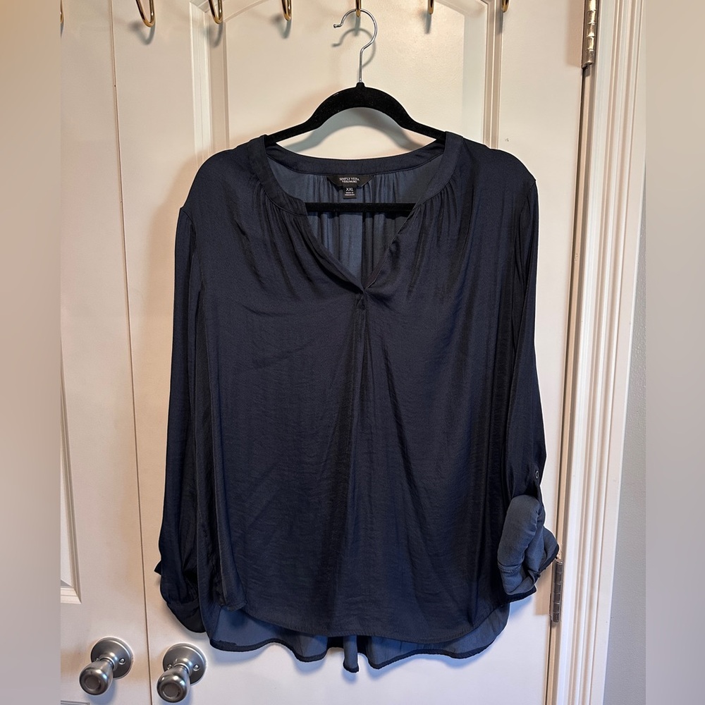 Simply Vera Vera Wang Midnight Blue Blouse